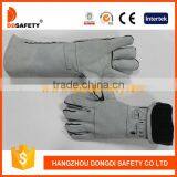 DDSAFETY Cheapest Long Grey Reinforced Leather Gloves For Welders thumbnail-1