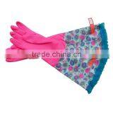 Kitchen Cleaning Dish Washing Lace Warm Waterproof Laundry Gloves thumbnail-3