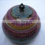 Colorful Wooden Round Bowl With Lid thumbnail-1