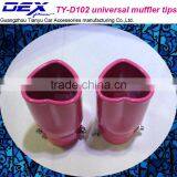 Small Beauty Heart-shaped Universal Muffler Tips in Pink Exhaust thumbnail-1