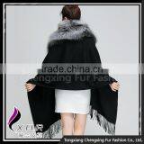 CX-B-P-53A Excellent Quality Cashmere Pashmina With Fur Shawl thumbnail-3