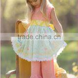 Newest Children Floral Printed Ruffled Outfit Dress Top & Capris Pants Set Baby Cute Summer Outfit thumbnail-1