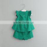 Summer Student 5 Years Old Clothes Welding and Cutting Outfit Pure Green Wave Short Sets thumbnail-2