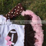 Football Dress New Design Ruffle Dress Clothes Pink Veil Cute Children's Kids Clothes With Matching Necklace and Headband thumbnail-2