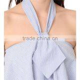 2017 OEM Charming Finish Relaxed Halter Top Neckerchief Tie Blouse thumbnail-5