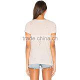 Top Sell Retro Clothing in Bulk Classic Women Blank Distressed t Shirts thumbnail-3