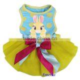 Easter Yellow Tutu Blue Polka Dots Bunny Rabbit Party Dress Pet Dog Clothes XS-L thumbnail-1