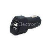 Bluetooth Headset Black Electrical Travel Adapter , 5V 2 Port USB Car Charger