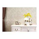 Living Room Washable Vinyl Wallpaper , White Damask Pattern Wallpaper thumbnail-1