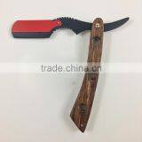 Straight Edge Barber Shaving Razor Wooden Handle