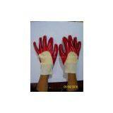 Red Single Dipped Pvc Glove Open Back thumbnail-1