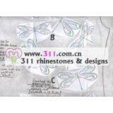 311 Dragonfly Hot-fix Heat Transfer Rhinestone Motif Design 2