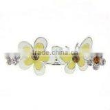 Simply Yellow Enamel Flower And Butterfly Crystal Hair Clip Jewelry thumbnail-1