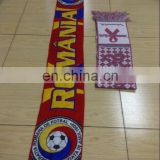 Custom soccer style Romania knitting scarf trade assurance supplier