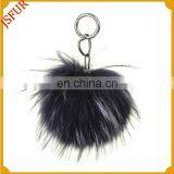 Fashion Genuine Fur Accessory Keychain Raccoon Fur Pom Pom thumbnail-3