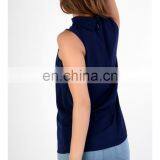 New Arrival V-neckline Cut Out Front Top Regular Fit Women Summer Top thumbnail-2