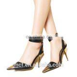 MCH-2391 New 2017 Fashion OL A Word Buckle Black Sandals Shoes Women Pink Metal High Heel Shoes Ladies Suppliers for Sale thumbnail-1