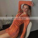 LAITE D2192 Autumn&winter New Arrivals Long Sleeve Single Button Mini Sexy Dresses Women Fashion Casual Dresses thumbnail-2