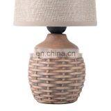 European Style Antique Ceramic Table Lamp and Ratton Pattern Desk Lamp thumbnail-4