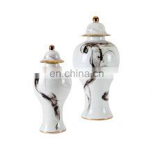Jindezhen ink gold plating ceramic temple jar antique chinese decorative porcelain ginger jar