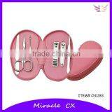 6pcs Pink Pouch With Zipper Simple Manicure Set