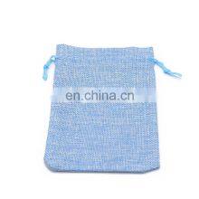 Factory Direct Supply Custom Made Linen Blue Color Packaging Bags For Jewelry thumbnail-5