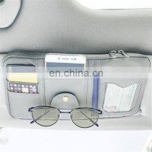 Wholesaler Car Sun Visor Organizer Storage Holder Car Styling Visor Clip Sunglasses Holder Card Ticket Storage Bag Car Organizer