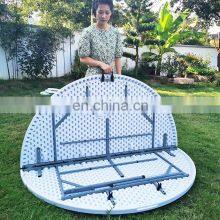 High Quality Round Dining Room Table Outdoor Camping Wedding Party Hire Plastic Folding Portable Picnic Table thumbnail-3