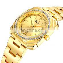 MissFox 2734 Elegant Women's Watches Luxury Brand Square 18K Gold Rose Gold Watch Women