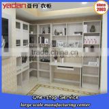 White wood panel coner bookcase /book shelf with computer desk tailor-made K/D furniture