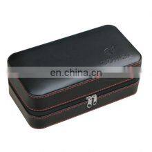 Custom Modern Made in China Luxury Spanish Cedar Wooden Shelves Leather Travel Cigar Case Humidor thumbnail-3