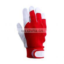 High Quality Top Grade Cheap Goatskin Sheepskin Leather Red Security Work Safety Gardening Gloves thumbnail-5
