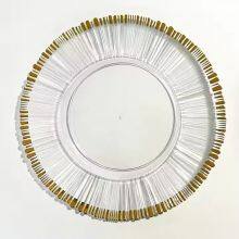 Wholesale Transparent PP Plastic Charger Plate With Gold Rim Used for Wedding Home Party Decoration