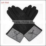 2016 New Style Woolen Gloves With Leather Wrist for Women thumbnail-4