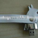 2014 New Arrvial White Horse Shaped Real Leather Usb Drive,OEM Logo Leather Pendrive 1gb to 64gb thumbnail-1