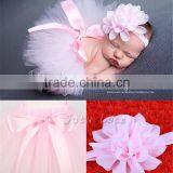Best Birthday Gift Pink Fluffy Chiffon Flower Tutu Party Baby Kids Picture Skirt Wholesale thumbnail-4
