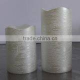 New Style Silver Pillar Candles Textured Finish Candle Light thumbnail-1