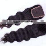 2013 New Arriviing, 12-28inches Loose Wave, Baby Hair Bleached Knots, Free Parting, Peruvian hair lace closure