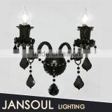 zhongshan retro high quality house lighting 2 lights candle holder balck vintage double wall lamp
