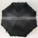 China Factory Black Straight Umbrella With Frills thumbnail-2
