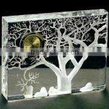 Wholesale Fashion K9 Crystal Glass Pyramid Desk Table Clock thumbnail-5