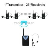 Professional Wireless Tour Guide System (1 transmitter and 25 receivers)