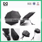 Promotion Customized Auto Open Black 3 Fold Umbrella / Special Shape Umbrella