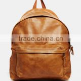 Tan color cross body leather bag