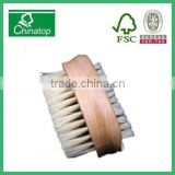 Wooden spa bath round cleaning brush double-sided bath scrubber WBB008