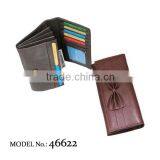 Long Wallet Style With Bow Pattern in Front , Wallet Made in Genuine Leather Croco