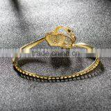 925 Sterling Silver Bangle Bracelet Jewelry Gold Rose Bangle High Quality Jewelry Sbg206R thumbnail-2