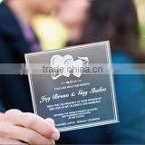 New arrival Frosted customized acrylic wedding invitation, plexiglass wedding invitations for sale