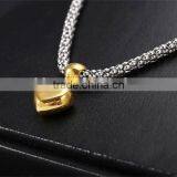 Fashion Accessories Latest Silver Stainless Steel Chain Gold Heart Pendant Necklace thumbnail-5