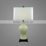 Metal Base In Black Finish Ceramic Body With Square Fabric Lampshade Vintage Style Table Lamp Study Table Lamp